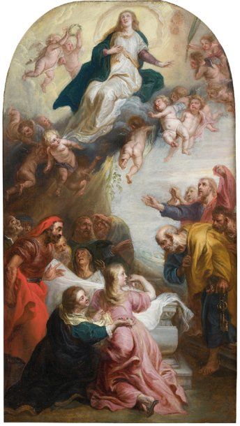 THEODOOR VAN THULDEN (BOIS-LE-DUC 1606-1676) L'Assomption de la Vierge Panneau de...