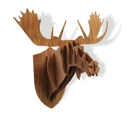 ELRIC PETIT BIG GAME - Prototype Trophé de chasse "Moose", tëte d'élan en panneaux...
