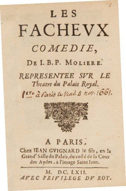 null Molière. Les Facheux. Comédie de I. B. P. Molière, représentée sur le Théâtre...