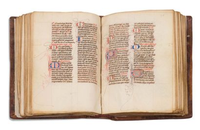 null Liturgie. [Bréviarium]. Manuscrit sur peau de vélin, XIVe siècle, de 193 feuillets,...