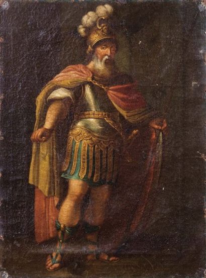 ECOLE ITALIENNE vers 1620 Portrait d'Hannibal Sur sa toile d'origine. H_57 cm L_42...