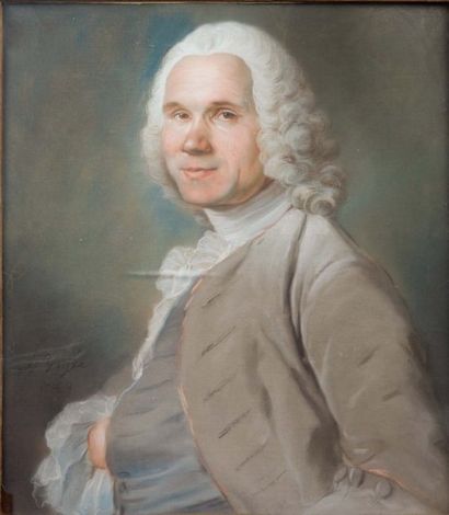 LOUIS VIGEE (1715-1767) Portrait de Monsieur Jacques Fievet (né à Lille en 1697)...