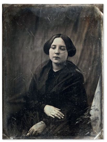 Auguste Mestral et Gustave Le Gray Portrait de femme en deuil, (Marguerite future...