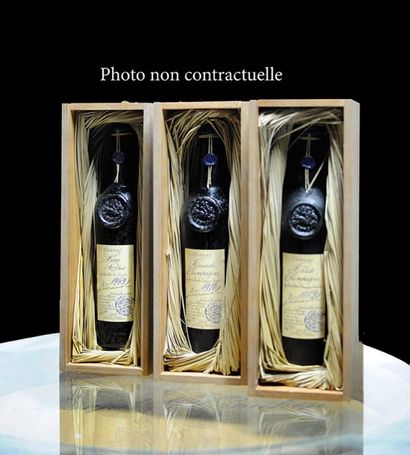 null 1 Bouteille Cognac Fins Bois 1969 Lhéraud (Caisse Bois) (mise 15/04/2005)