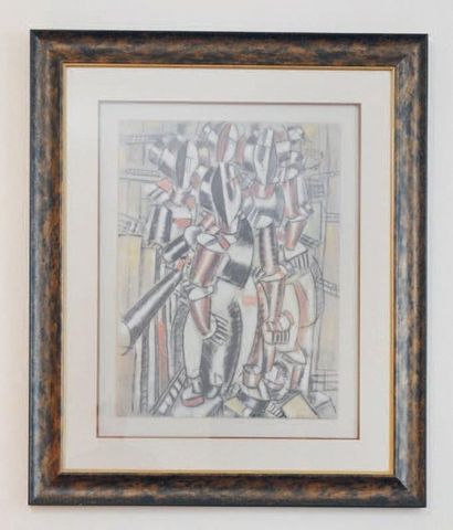  Grande reproduction d'après Fernand Léger, encadrée. H_60 cm L_45 cm