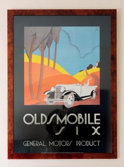 Une reproduction encadrée «Oldsmobile 6»...