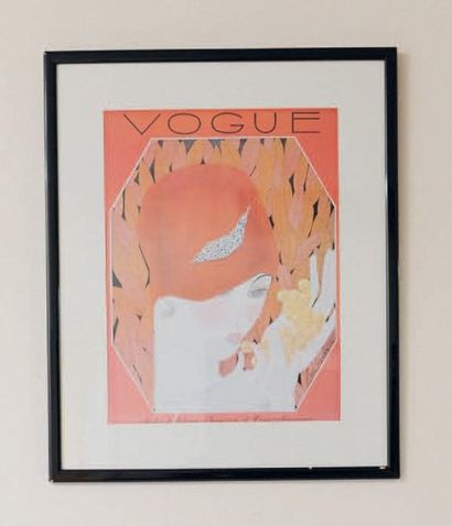 Une affiche Vogue encadrée. H_76,5 cm L_63...