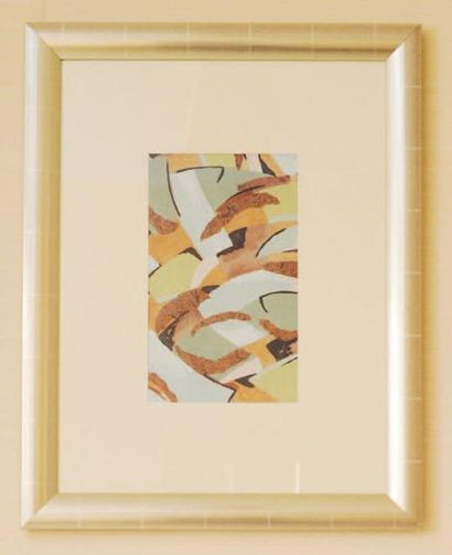 null Projet de tissu Gouache sur papier H_70,5 cm L_55,5 cm On y joint un miroir...