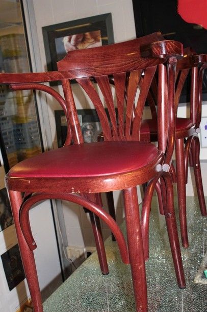  Paire de fauteuils bistrot H_78,5 cm Modèle de la Brasserie 