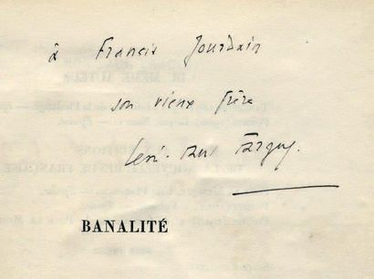 FARGUE Léon-Paul Banalité. Paris, Gallimard, 1928. 240 x 180 mm, rel. Bradel demi-maroquin...