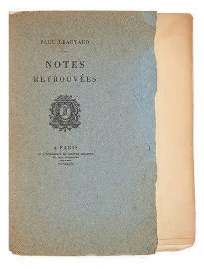 LÉAUTAUD Paul Lettres à ma mère. Paris, Mercure de France, 1956. 198 x 134 mm, br....