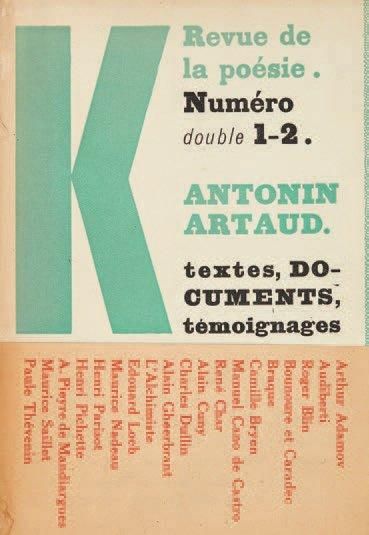 [ARTAUD Antonin.] REVUE. Obliques. Nyons, numéro double 10-11. Artaud, 1976. 268...