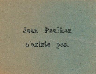 PAULHAN Jean Les Hain-teny. Paris, Gallimard, 1938. 185 x 120 mm, br. Edition en...
