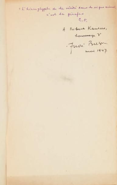 BRETON André Ode à Charles Fourier. Paris, Fontaine, Collection L'Age d'Or dirigée...