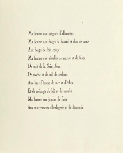 BRETON André L'Union libre. Paris, s.é., 1931. 163 x 226 mm, br, couverture rempliée...