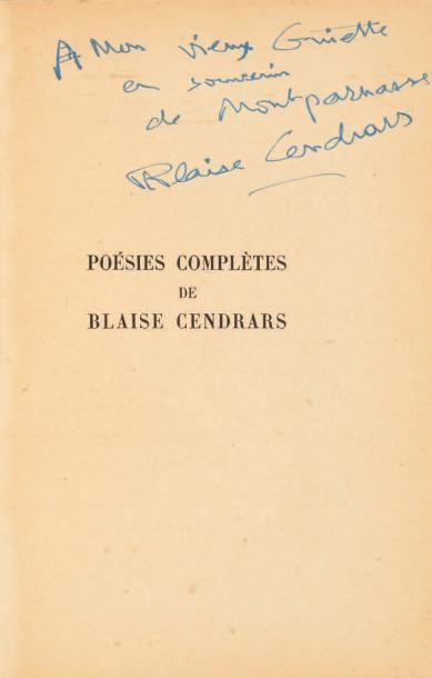 CENDRARS Blaise Poésies complètes. Paris, Denoël, 1944. 210 x 140 mm, br. Edition...