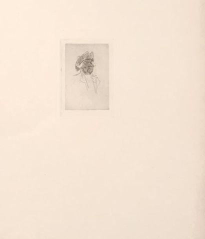 Félicien Rops (1833-1898) Vieux jeu Grandes marges sur papier Japon. H_9,4 cm L_6,5...