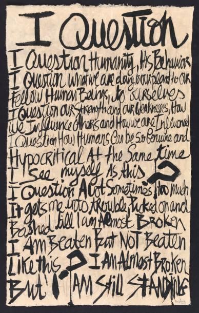 DELPHINE BOËL (1968) I Am Not Beaten, 2013 Encre de chine et crayon sur papier de...