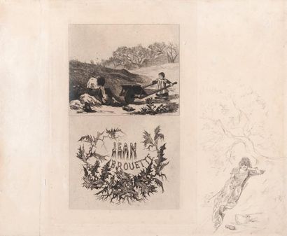 Félicien Rops (1833-1898) Jean Brouette Avec dessin en marge à la plume Sur papier...