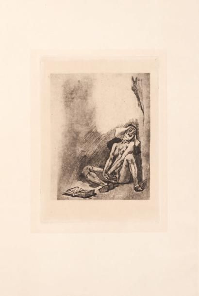 Félicien Rops (1833-1898) Sainte Thérèse Sur papier Japon. H_20,5 cm L_14,5 cm