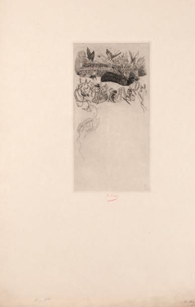 Félicien Rops (1833-1898) La chrysalide Eau-forte et pointe sèche. Sur papier Japon...
