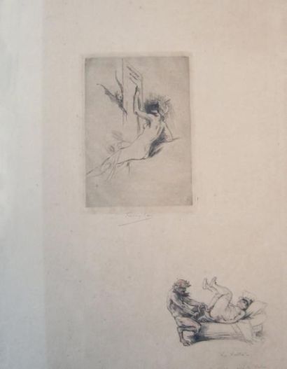 Félicien Rops (1833-1898) Mignonne, voici la vrille Frontispice d'une suite d'oeuvres...