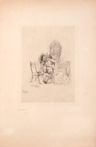 Félicien Rops (1833-1898) Fidélité Eau-forte. E.744. H_24,6 cm L_17,6 cm