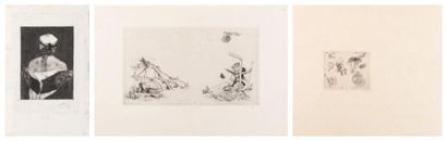 Félicien Rops (1833-1898) Billet à désordre. Eau-forte. Sur papier Japon. Signature...