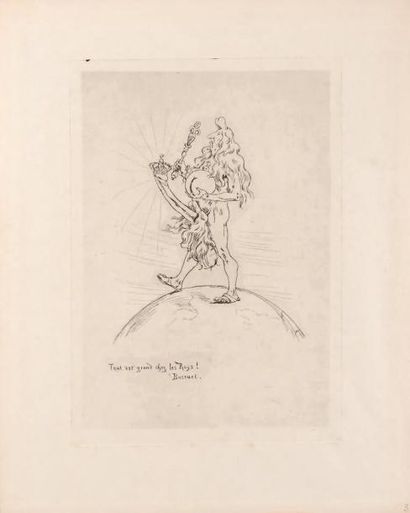 Félicien Rops (1833-1898) Louis XIV Sur papier Japon. H_25,6 cm L_17,7 cm