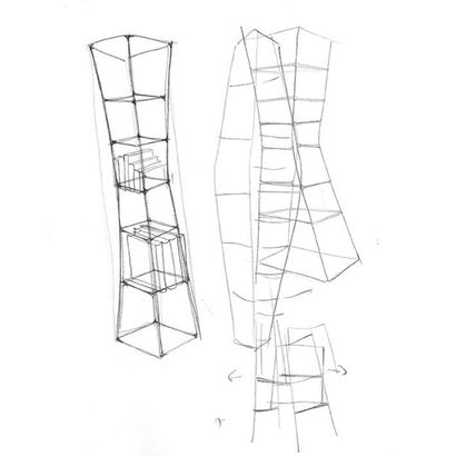 POL QUADENS (NÉ EN 1960) Prototype 2 Etagère fil «Empty shelf», 2014 Acier laqué...