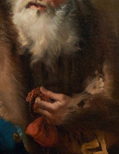 GIAMBATTISTA TIEPOLO (VENISE 1696-MADRID 1770) Figure d'homme au manteau de fourrure...