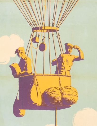 null AFFICHE. Coupe Aéronautique Internationale GORDONBENNET. 1913. Affiche illustrée,...