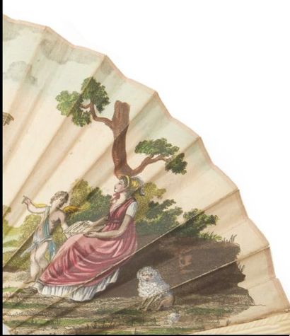 null EVENTAIL Télégraphe d'amour. (France, début du XIXème siècle). Monture en ivoire....