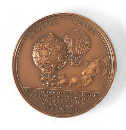 [MONTGOLFIER]. Médaille en bronze (48 mm)....