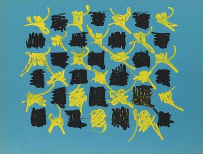 Georges MATHIEU (1921-2012) Composition - projet de tissu, ca 1955 Gouache sur papier...