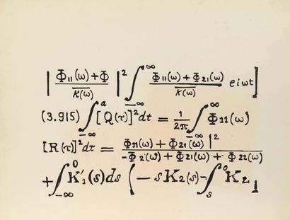 Georges MATHIEU (1921-2012) Formule mathématique, ca 1955 Encre noire sur papier....