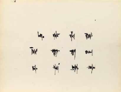Georges MATHIEU (1921-2012) Essais, ca 1955 Encre noire sur papier - double face....