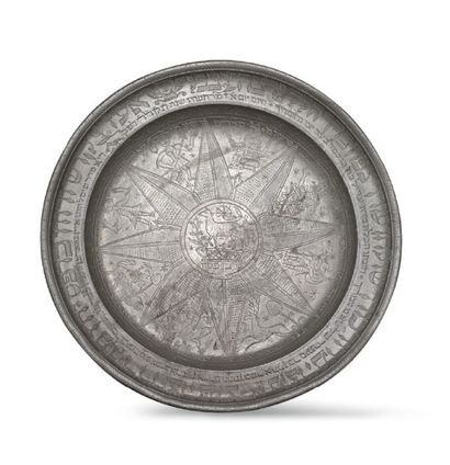 null PLAT DE SEDER EN ÉTAIN Allemagne, 1774 A German pewter Seder plate, 1774 D_35,5...