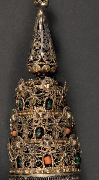 null ETUI DE ROULEAU D'ESTHER EN VERMEIL Empire ottoman, XIXème siècle A silver gilt...