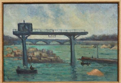 Maximilien Luce (1858-1941) La Seine à Paris Huile sur toile. Signée en bas à gauche....