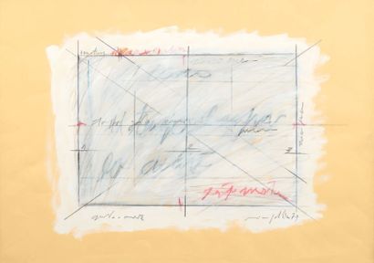 MIMMO PALADINO (NÉ EN 1948) Sans titre, 1973 Gouache et crayon sur papier Signé et...