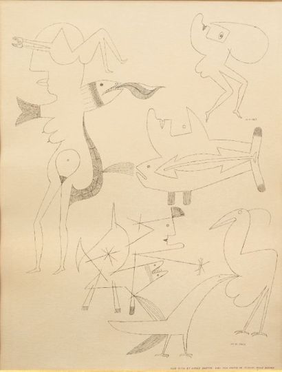 VICTOR BRAUNER (1903 - 1966) Untitled, 1963 Encre sur papier Datée deux fois sur...