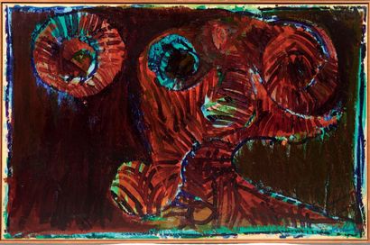 Pierre Alechinsky (né en 1927) La pélure de l'obscure, 1966 Acrylique sur papier...