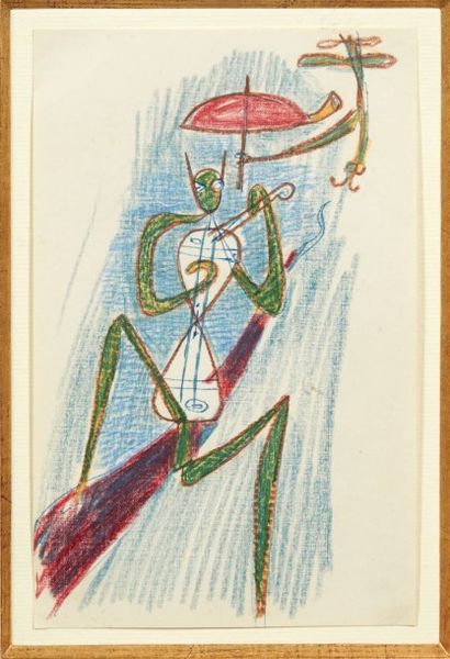 André Masson (1896 - 1987) Animal surréaliste, 1934 Pastel et crayon sur papier H_20...