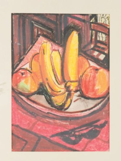 Floris JESPERS (1889-1965) Coupe de fruits, 1964 Pastel sur papier Signé et daté...