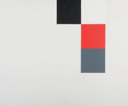 ANDRÉ GOFFIN (NÉ EN 1930) Carré rouge II, 2000 Acrylique sur toile H_80 cm L_100...