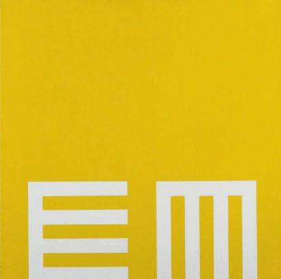 ANDRÉ GOFFIN (NÉ EN 1930) Blancs sur jaune, 2003 Acrylique sur toile H_80 cm L_80...