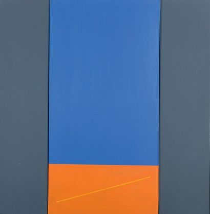 JEAN DUBOIS (1923-1990) Relief bleu, 1989 Acrylique sur toiles H_90 cm L_90 cm