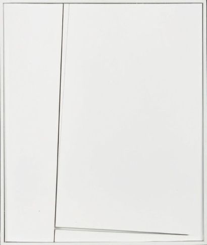 FRANCIS DUSCÉPULCHRE (1934-2014) Sans titre, 1990 Relief blanc-masonite blanché H_49,5...