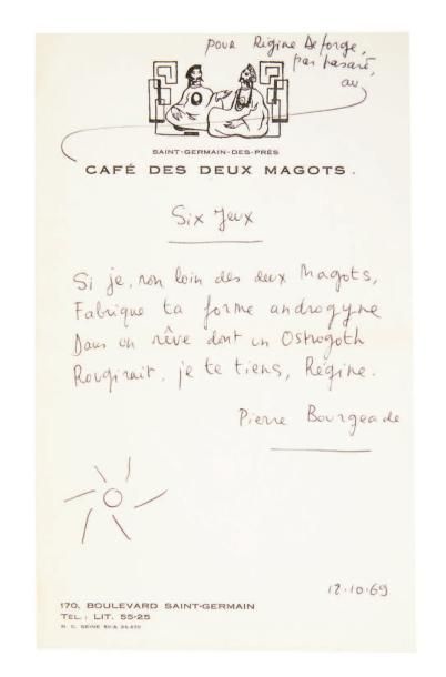 Bourgeade (Pierre) Les Immortelles. Paris, Gallimard, 1966. In-8, demi-maroquin brun...
